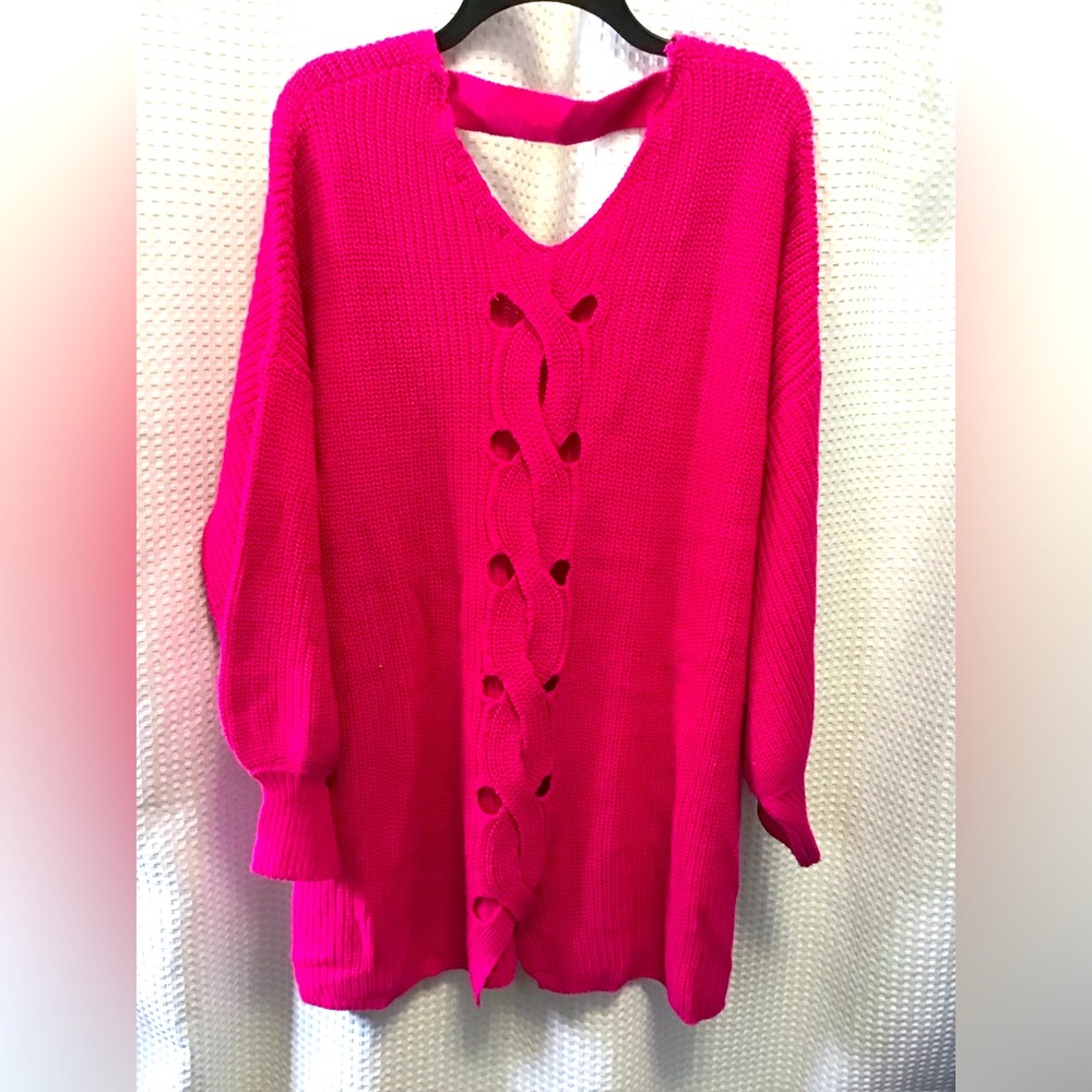 Hot pink sweater 3x